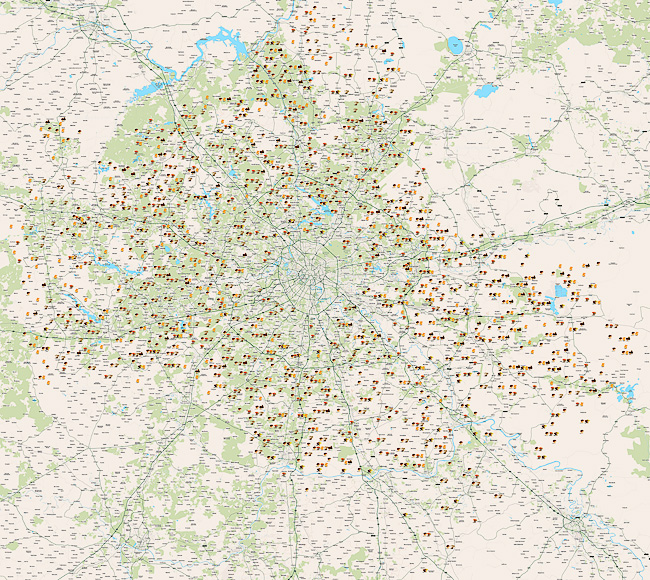 Карта грибных мест Московской области