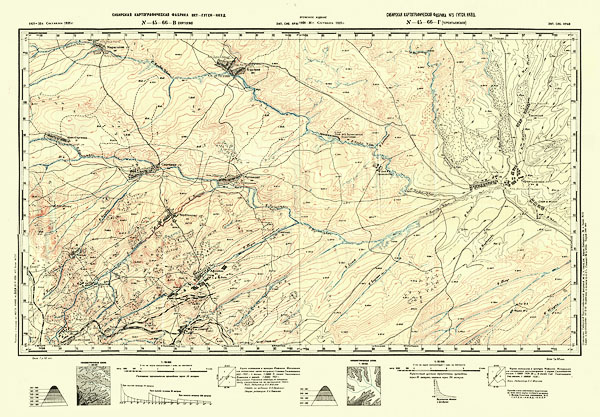 Топографическая карта Киселёвска и его частей 1935 года