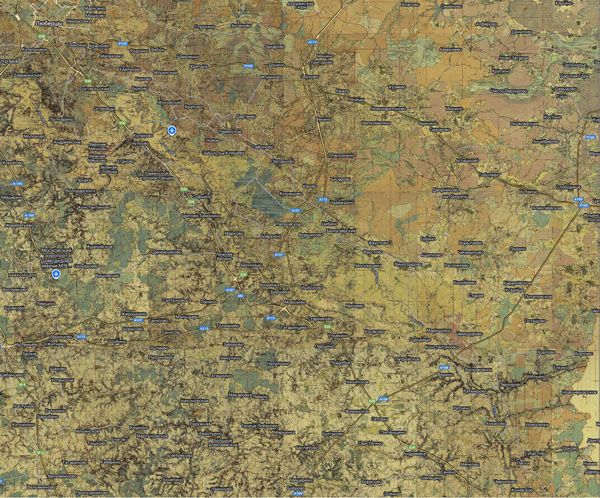 Территория охвата карты