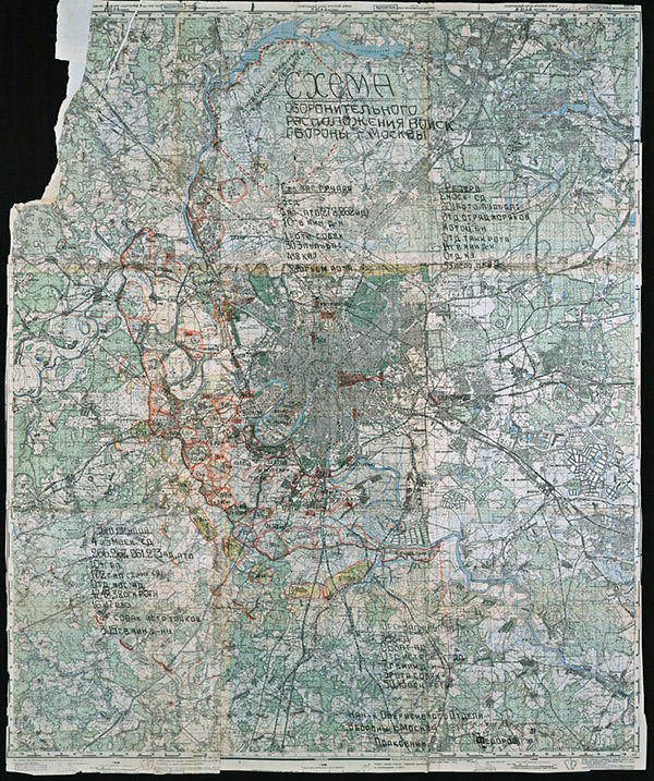 Подробная карта РККА обороны Москвы 1941 года