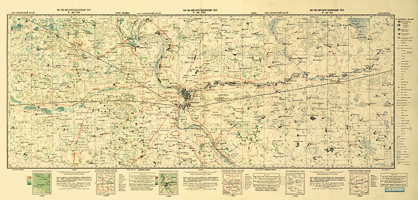 Омск и окрестности. Карта Зап.-Сибирского края 1934 года.