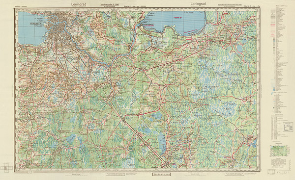 Немецкая карта юго-восточных окрестностей Ленинграда 1940 года