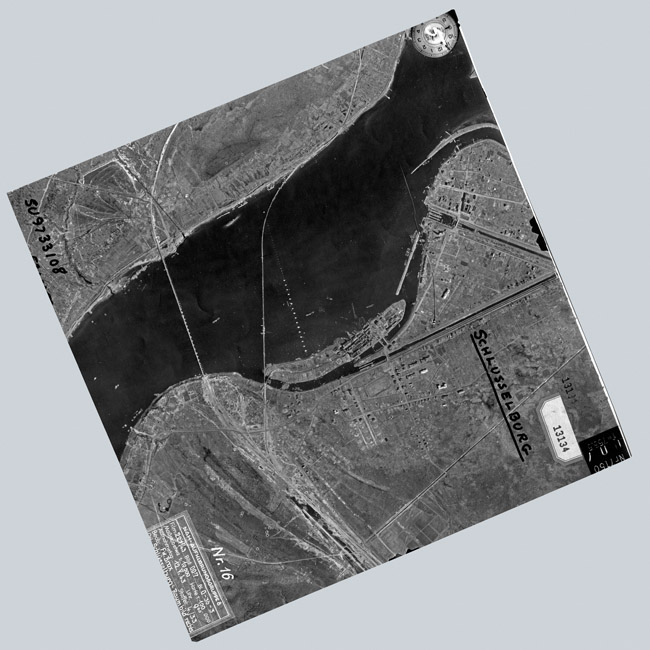 Немецкая аэрофотосъемка Шлиссельбурга. Май 1943 года.