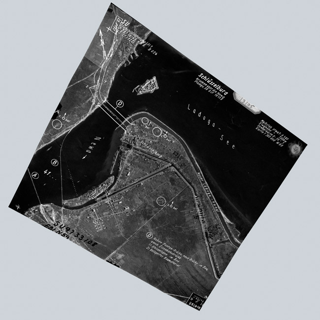 Немецкая аэрофотосъемка Шлиссельбурга летом 1943 года