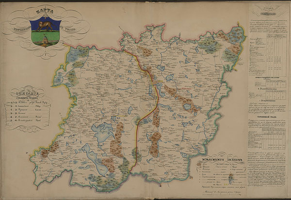 Карта Торопецкого уезда 1838 года