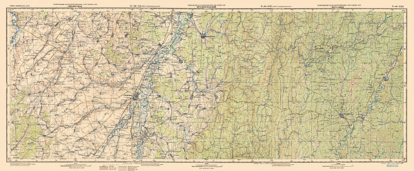 Топографическая карта РККА окрестностей Стерлитамака 1946 года