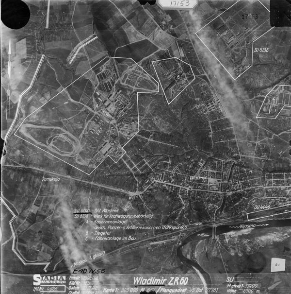 Немецкая аэрофотосъемка Владимира 1942 года